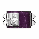 Hermes Amethyst Alligator Collier de Chien Small Bracelet