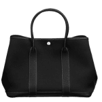 Hermes Black Canvas Garden Party Medium Bag