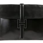 Hermes Black Jige GM Clutch Bag