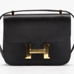 Hermes Black Satin Constance Micro Bag