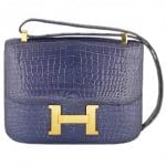 Hermes Blue Roi Crocodile Constance 23 MM Bag