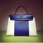 Hermes Blue/White Kelly Flag Bag - Spring 2013