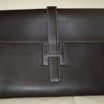 Hermes Ebene Jige GM Clutch Bag