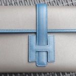 Hermes Etain with Blue Thalassa Jige Elan 35 Clutch Bag