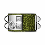 Hermes Green Alligator Collier de Chien Small Bracelet