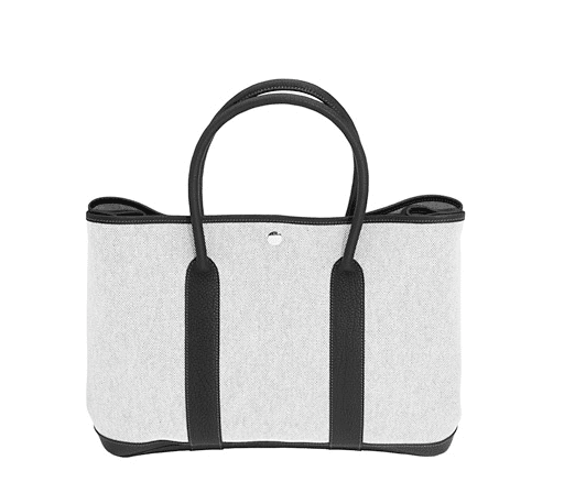 Hermes Garden Party Toile Leather Tote Bag