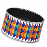 Hermes Rayures Mosaique Extra Wide Enamel Bracelet