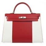 Hermes Red/White Kelly Flag Bag - Spring 2013