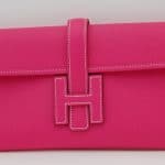 Hermes Rose Tyrien Jige Elan 29 Clutch Bag