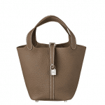 Hermes Taupe Picotin Lock PM Bag