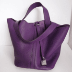 Hermes Violet Picotin Lock MM Bag