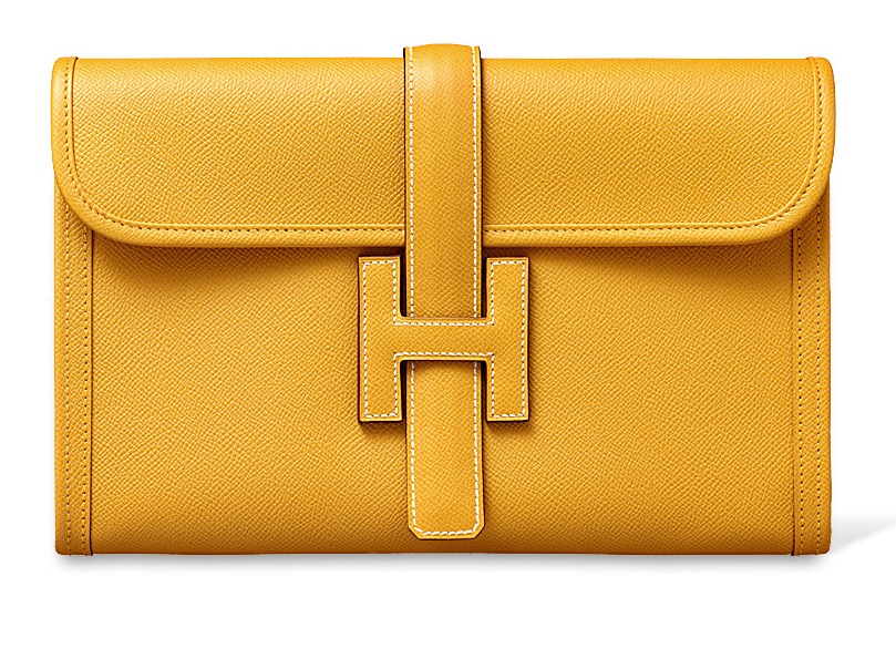 Hermes Yellow Jige PM Clutch Bag