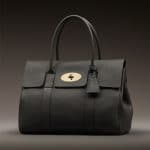 Mulberry Black Grainy Print With Soft Gold Bayswater Bag