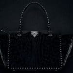 Valentino Noir Pony Skin Rockstud Tote Medium Bag