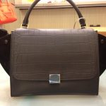 Celine Black Stamped Exotic Trapeze Bag