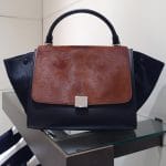 Celine Brown Tricolor Pony Hair Trapeze Bag