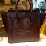 Celine Burgundy Smooth Calfskin Mini Luggage Bag