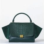Celine Emerald Crocodile Trapeze Bag