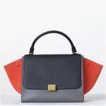 Celine Flamingo Tricolor Suede and Calfskin Trapeze Bag