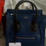 Celine Ocean Blue with Black Handles Nano Luggage Bag