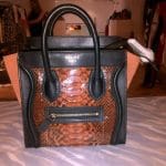 Celine Orange Python Nano Luggage Bag