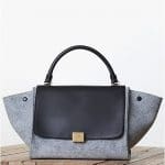 Celine Pearl Grey Felt Trapeze Bag