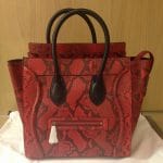Celine Red Python Mini Luggage Bag