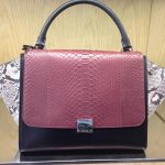 Celine Wine Tricolor Python Trapeze Bag