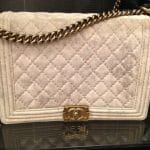 Chanel Beige Suede Boy Quilted Large Bag
