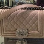 Chanel Beige Velvet Small Boy Bag