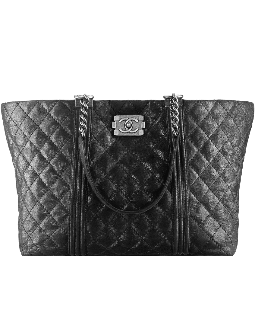 CHANEL Aged Calfskin Quilted Large Cotton Club Tote Black 866953