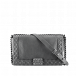 Chanel Dark Grey Boy Chanel Reverso Medium Bag