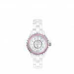 Chanel White J12 Pink Sapphires Watch 29mm
