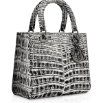 Dior Black and White Crocodile Papillon Lady Dior Bag