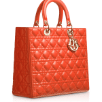 Dior Orange Lady Dior Large Bag