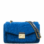 Fendi Blue Shearling Be Baguette Bag