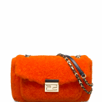 Fendi Orange Shearling Be Baguette Bag