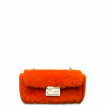 Fendi Orange Shearling Be Baguette Mini Bag