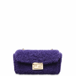 Fendi Purple Shearling Be Baguette Mini Bag