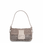 Fendi Silver/Palladium Beaded Baguette Bag