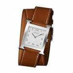 Hermes Natural Barenia Double Tour H Hour MM Watch