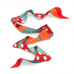 Hermes Red Clic-Clac a Pois Silk Twilly Scarf