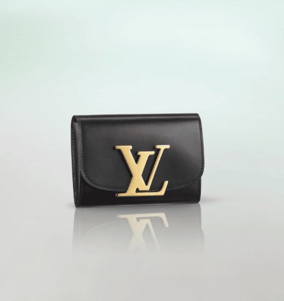 LOUIS VUITTON Box Calfskin Vivienne LV Long Wallet Black 152864