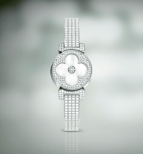 Louis Vuitton, Accessories, Louis Vuitton 8k White Gold Tambour Gmt Q113e  Watch