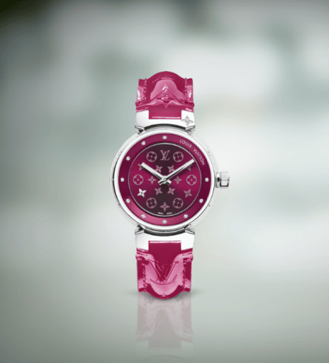 Tambour watch Louis Vuitton Pink in Steel - 31319895