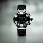 Louis Vuitton Tambour In Black Digital Analogic Watch 41.5mm