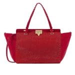 Valentino Rouge Crystal Rockstud Tote Bag