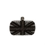 Alexander McQueen Black Bubble Stud Britannia Skull Box Clutch Bag