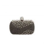 Alexander McQueen Black Studded Patchwork Skull Box Clutch Bag