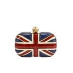 Alexander McQueen Bordeaux Britannia Skull Box Clutch Bag